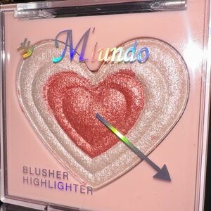Heart Blusher Highlighter - coral and Sand
